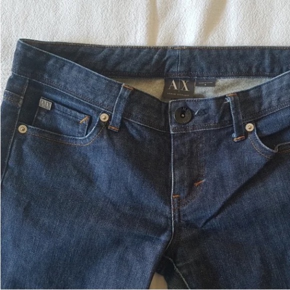 Armani Exchange AX Slim Cut Low-Rise Denim Jeans - Size 4 (Equivalent to 26) - Picture 1 of 10